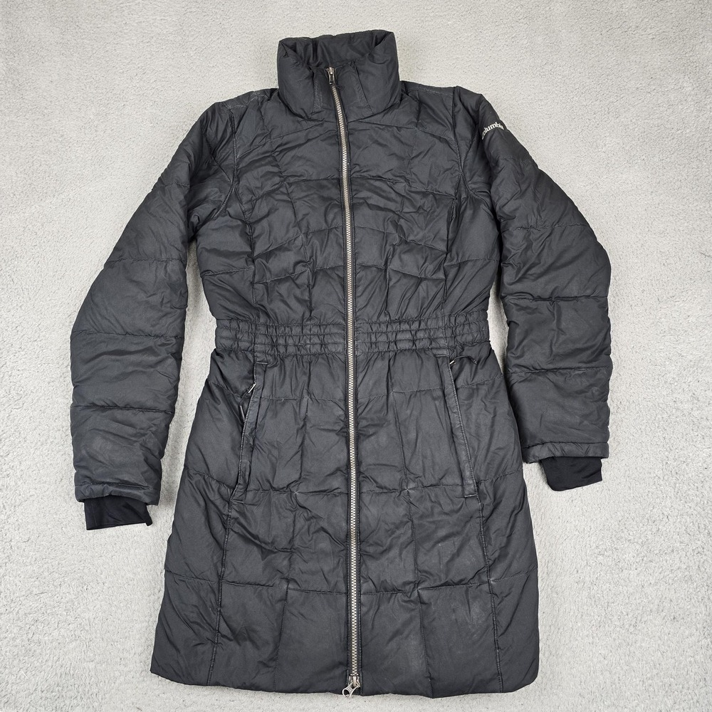 Vintage Columbia Jacket‎ Womens Small Black Puffer Hooded Mid Insulated 90s